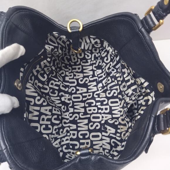 Marc By Marc Jacobs Black Pebbled Leather Double Handles Shoulder Bag - Picture 10 of 16